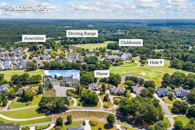 1462 Georgia Club Dr, Statham, GA 30666 - birds eye view of property featuring a residential view and golf course view