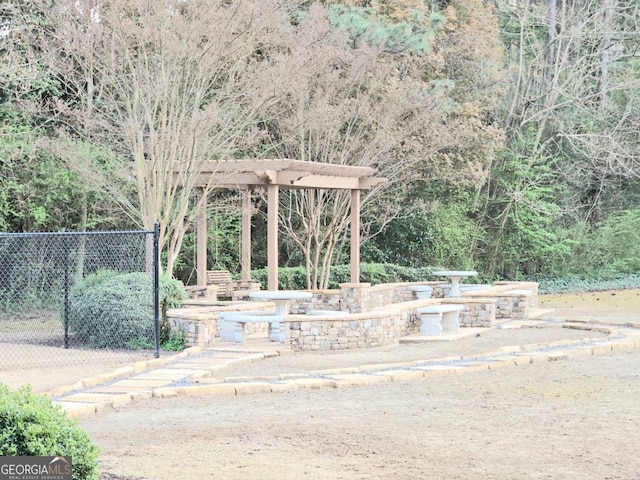 35 Rumson Ct SE, Smyrna, GA 30080 - exterior space with a pergola and fence