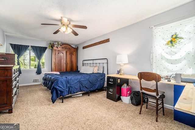 10 Powder Dr, Dallas, GA 30157 - carpeted bedroom with ceiling fan and a textured ceiling