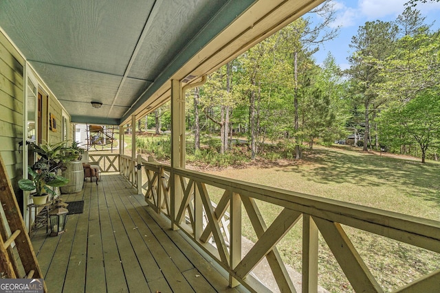 10 Powder Dr, Dallas, GA 30157 - wooden porch featuring view of scattered trees