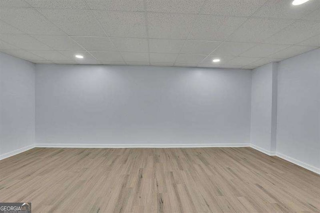 9415 Martin Rd, Roswell, GA 30076 - spare room featuring wood finished floors, a drop ceiling, and recessed lighting