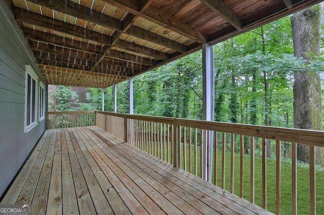 9415 Martin Rd, Roswell, GA 30076 - wooden deck featuring a lawn