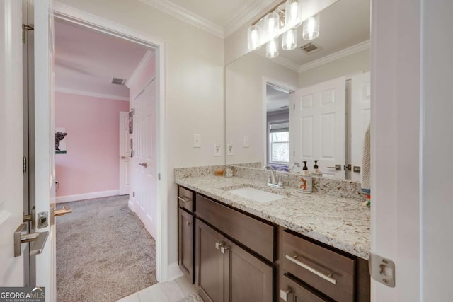 3065 Meadow Springs Dr, Watkinsville, GA 30677 - bathroom featuring vanity and ornamental molding