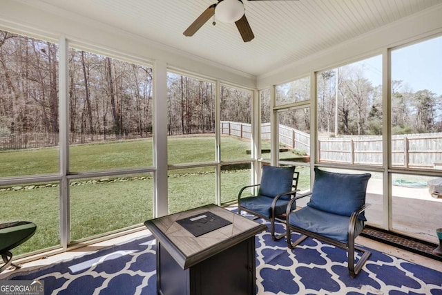 3065 Meadow Springs Dr, Watkinsville, GA 30677 - sunroom / solarium with ceiling fan and healthy amount of natural light