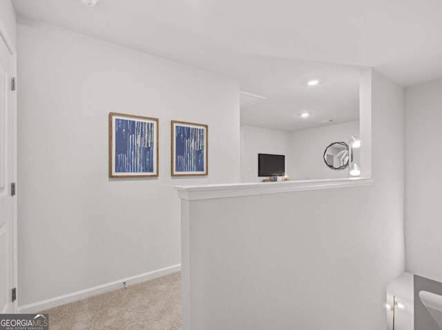 room details with carpet flooring, baseboards, and recessed lighting