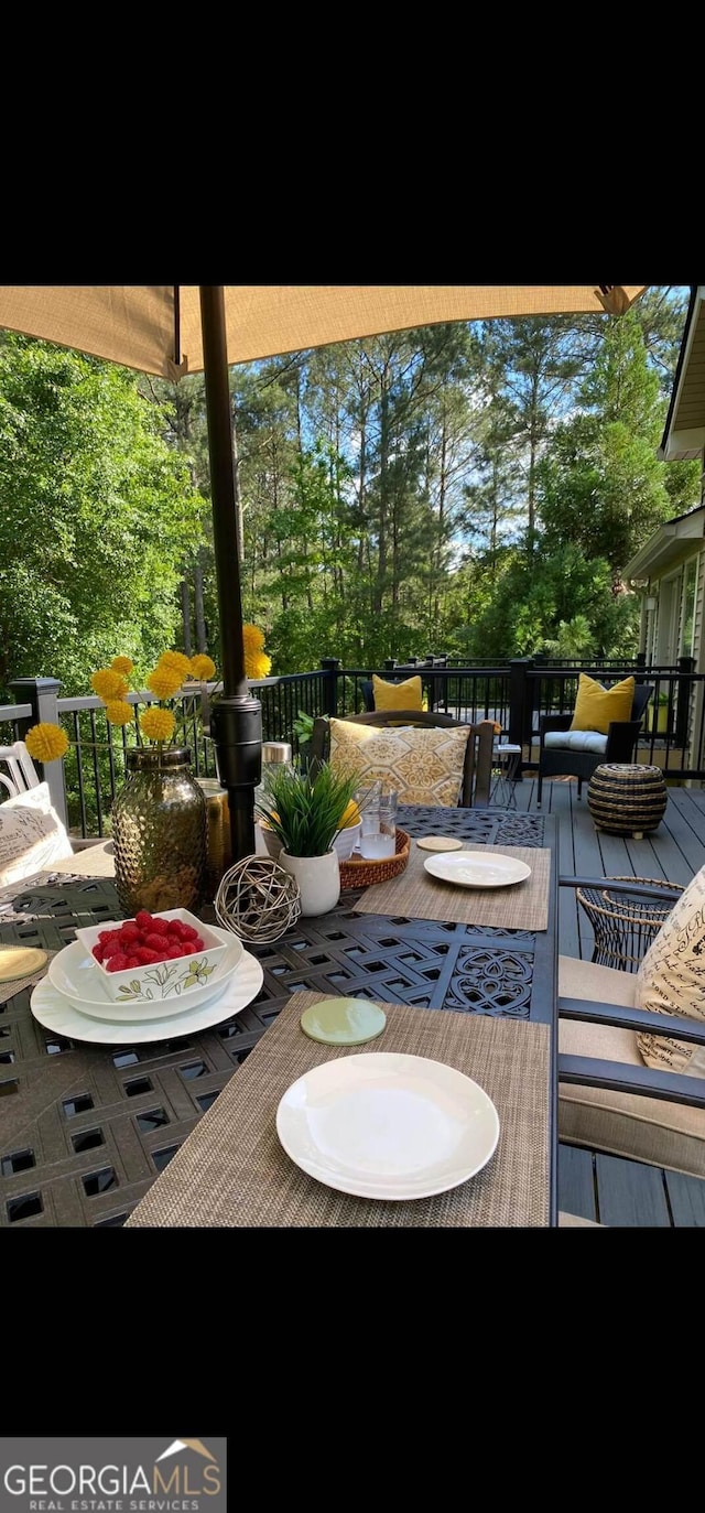 view of patio / terrace with a wooden deck