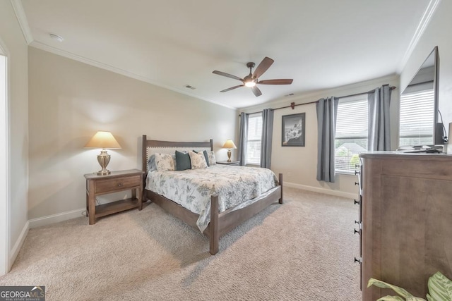 64 Durana Way, Dallas, GA 30132 - carpeted bedroom with ornamental molding and a ceiling fan
