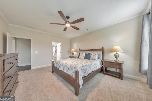 64 Durana Way, Dallas, GA 30132 - bedroom with crown molding, carpet floors, and ceiling fan
