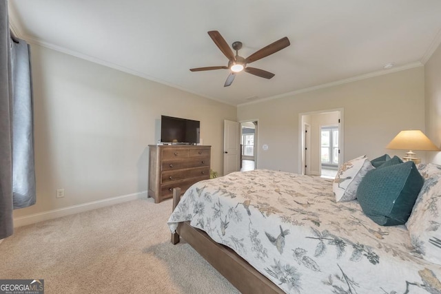 64 Durana Way, Dallas, GA 30132 - bedroom featuring crown molding, carpet floors, and a ceiling fan