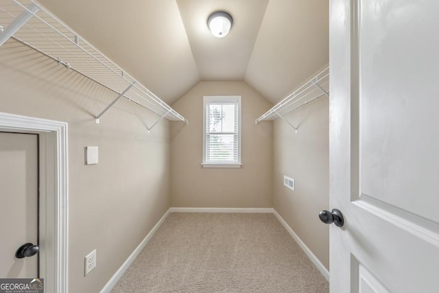 64 Durana Way, Dallas, GA 30132 - walk in closet featuring vaulted ceiling and carpet