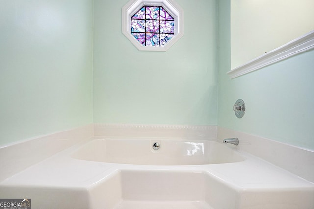 full bathroom featuring a garden tub