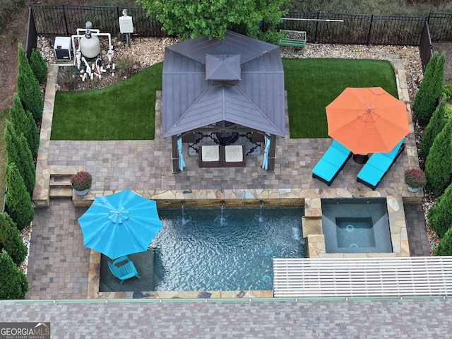 319 Riverton Way, Woodstock, GA 30188 - view of pool with a patio area and an in-ground hot tub
