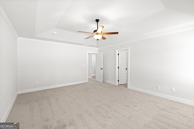 445 Liberty Hill Rd Unit 22, Hartwell, GA 30643 - spare room featuring baseboards, a ceiling fan, ornamental molding, and a raised ceiling