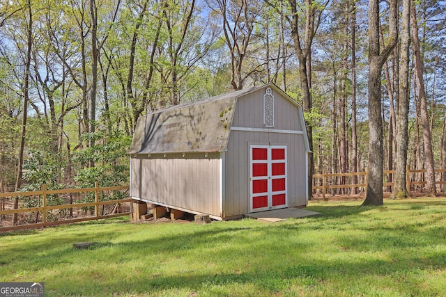 view of shed
