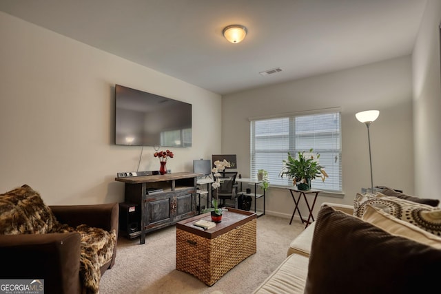 164 Madison Grace Ave, Mcdonough, GA 30252 - carpeted living room with baseboards and visible vents