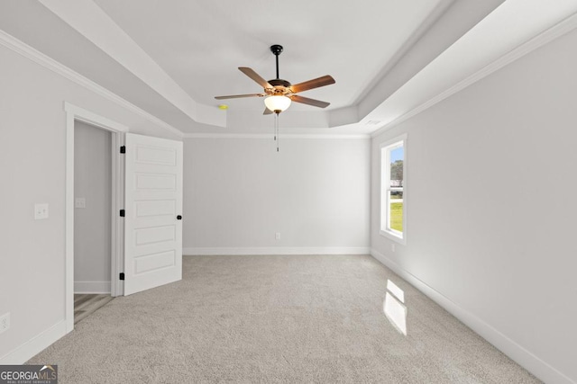 357 Liberty Hill Rd Unit 18, Hartwell, GA 30643 - unfurnished room with a tray ceiling, ornamental molding, carpet, baseboards, and ceiling fan