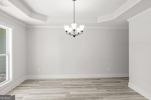 357 Liberty Hill Rd Unit 18, Hartwell, GA 30643 - empty room featuring baseboards, visible vents, a chandelier, and a raised ceiling
