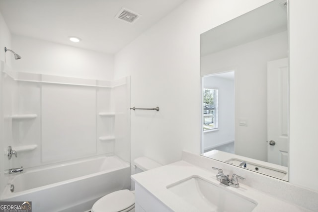 330 White Tail Rd, Stockbridge, GA 30253 - full bathroom featuring visible vents,  shower combination, toilet, and vanity