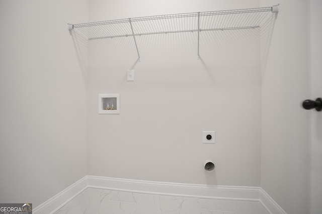 8 Hardin Ct Lot 16, Newnan, GA 30263 - washroom featuring electric dryer hookup, washer hookup, marble look tiles, and baseboards