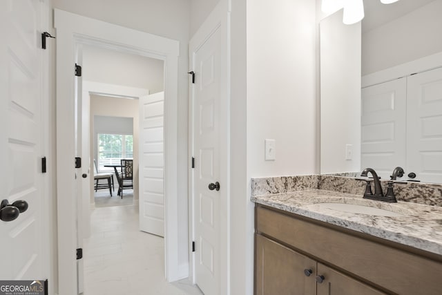 8 Hardin Ct Lot 16, Newnan, GA 30263 - bathroom with vanity, marble finish flooring, and baseboards