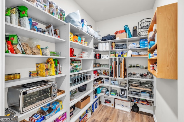 pantry with a toaster