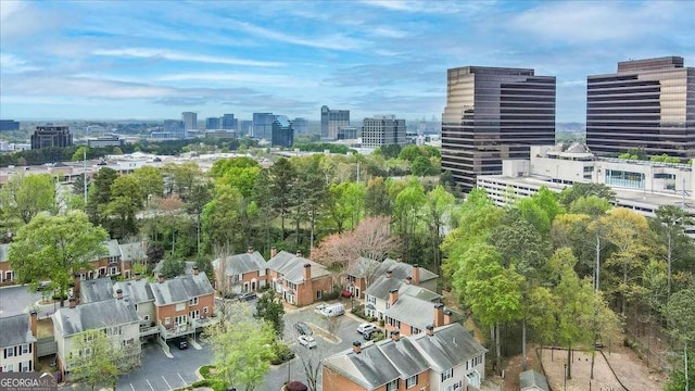 bird's eye view featuring a city view