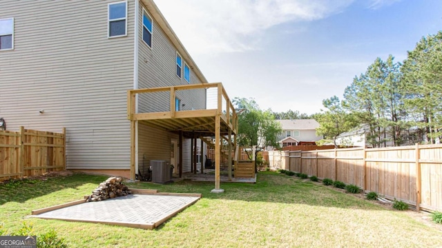 1924 Sweet Flag Rd, Lawrenceville, GA 30045 - rear view of property featuring stairs, a deck, and central AC