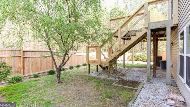 1924 Sweet Flag Rd, Lawrenceville, GA 30045 - view of yard with stairs and a deck