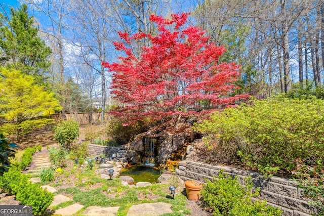 view of yard featuring fence