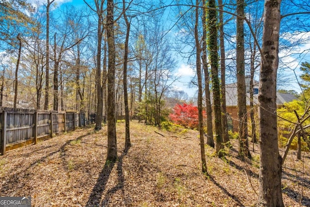 view of yard featuring fence