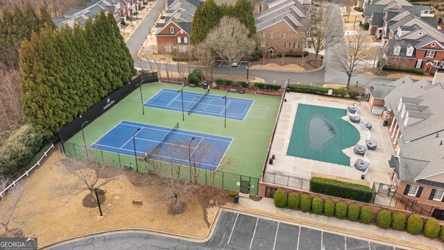 bird's eye view with a residential view