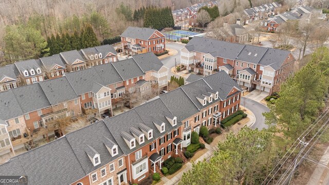 bird's eye view with a residential view