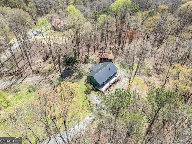 bird's eye view with a forest view