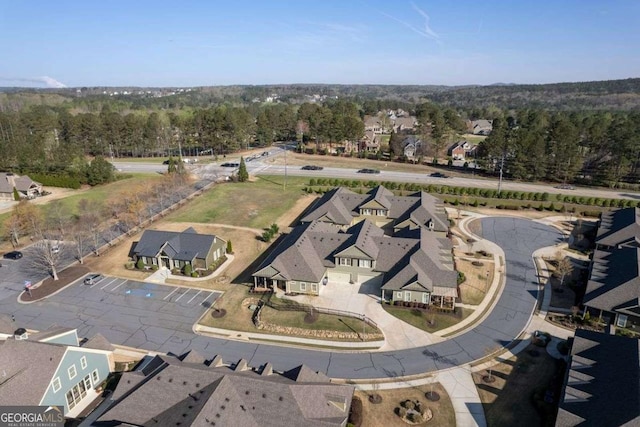 57 Cedarcrest Village Ln, Acworth, GA 30101 - aerial overview of property's location with a heavily wooded area and nearby suburban area