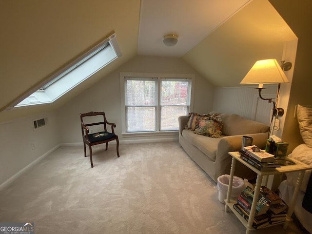 364 Cardinal Ln, Toccoa, GA 30577 - additional living space featuring a skylight, light carpet, lofted ceiling, and baseboards