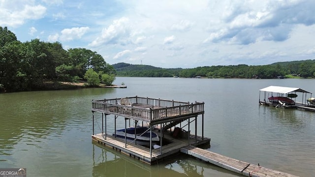 364 Cardinal Ln, Toccoa, GA 30577 - dock featuring a water view and a forest view