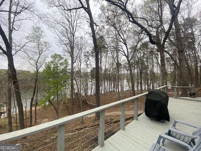 364 Cardinal Ln, Toccoa, GA 30577 - wooden terrace with area for grilling