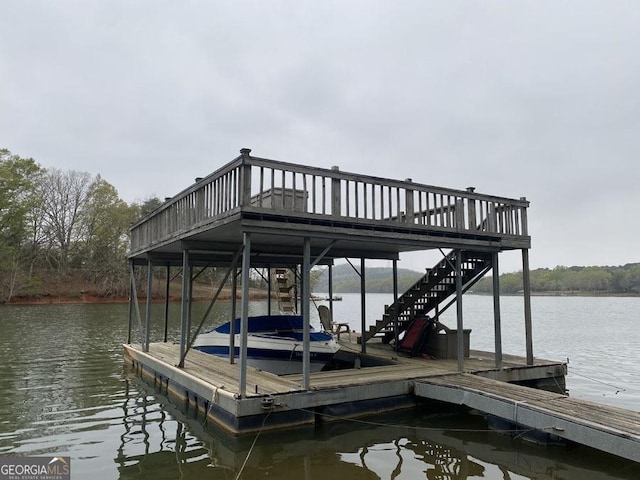 364 Cardinal Ln, Toccoa, GA 30577 - dock featuring a water view and stairway