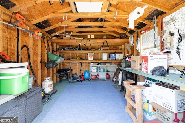view of storage area