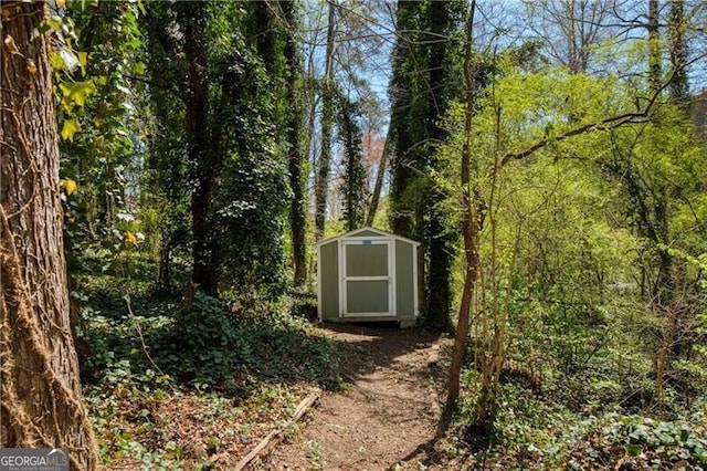 view of shed