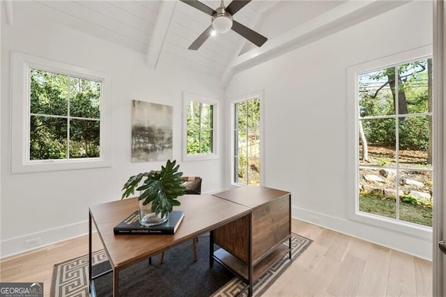 1074 Moores Mill Rd NW, Atlanta, GA 30327 - office with plenty of natural light, light wood-style flooring, and ceiling fan