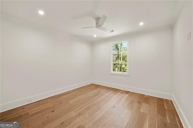 1074 Moores Mill Rd NW, Atlanta, GA 30327 - unfurnished room featuring light wood-style flooring, recessed lighting, and a ceiling fan