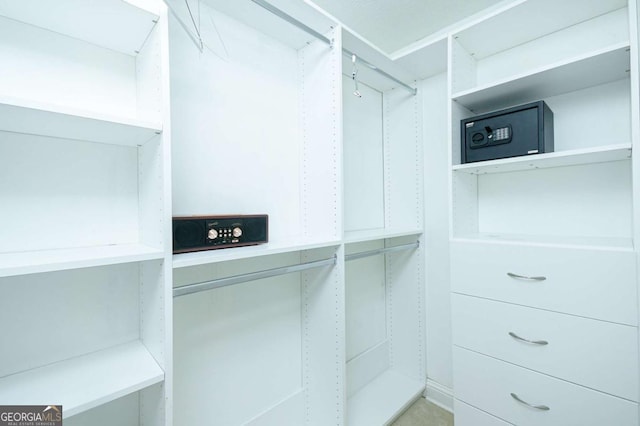 view of walk in closet