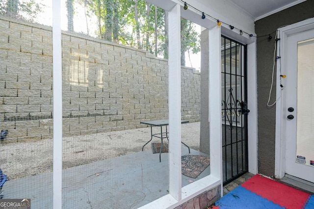 doorway with ornamental molding