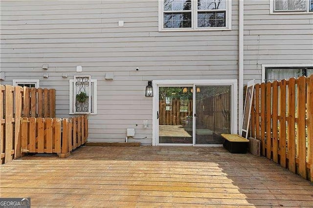 deck featuring fence
