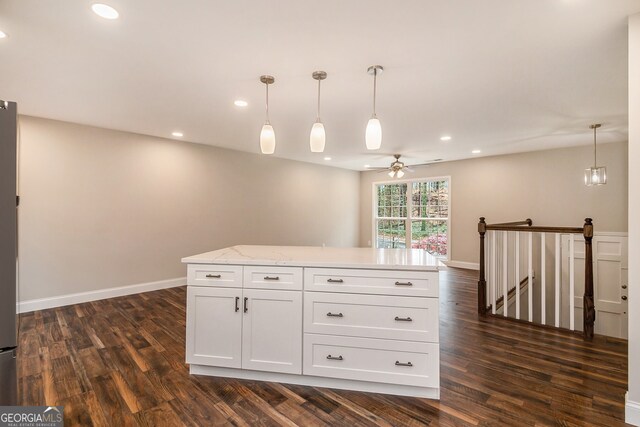 2183 Seaman Cir, Atlanta, GA 30341 - kitchen featuring hanging light fixtures, recessed lighting, and dark wood finished floors