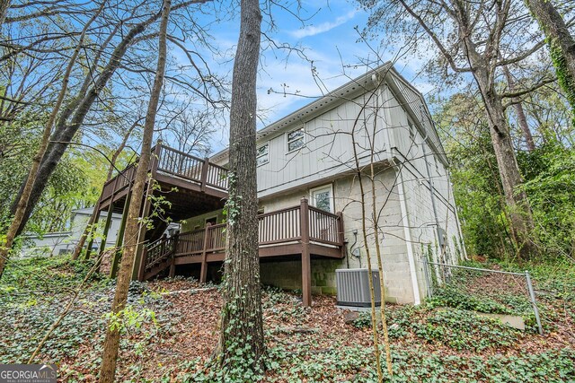 2183 Seaman Cir, Atlanta, GA 30341 - back of property with central AC unit and a deck