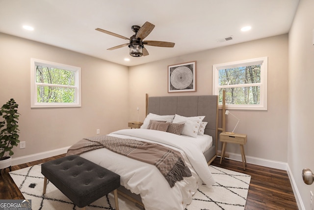 2183 Seaman Cir, Atlanta, GA 30341 - bedroom featuring wood finished floors, recessed lighting, baseboards, and visible vents