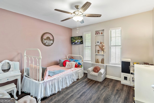 95 Joshua Ct, Zebulon, GA 30295 - bedroom with dark wood finished floors and a ceiling fan