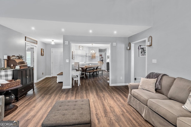 95 Joshua Ct, Zebulon, GA 30295 - living area with dark wood-style flooring and recessed lighting
